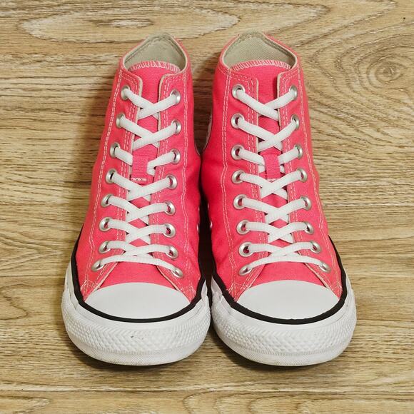 Converse All-Star Chuck Taylor Hot Pink Hi-Top Sneakers Size Womens 8.5 Mens 6.5 - Picture 2 of 8